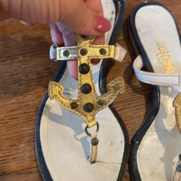 Vintage Moschino Jeans Nautical Flat Sandals Size 7 1/2 - Picture 3 of 6